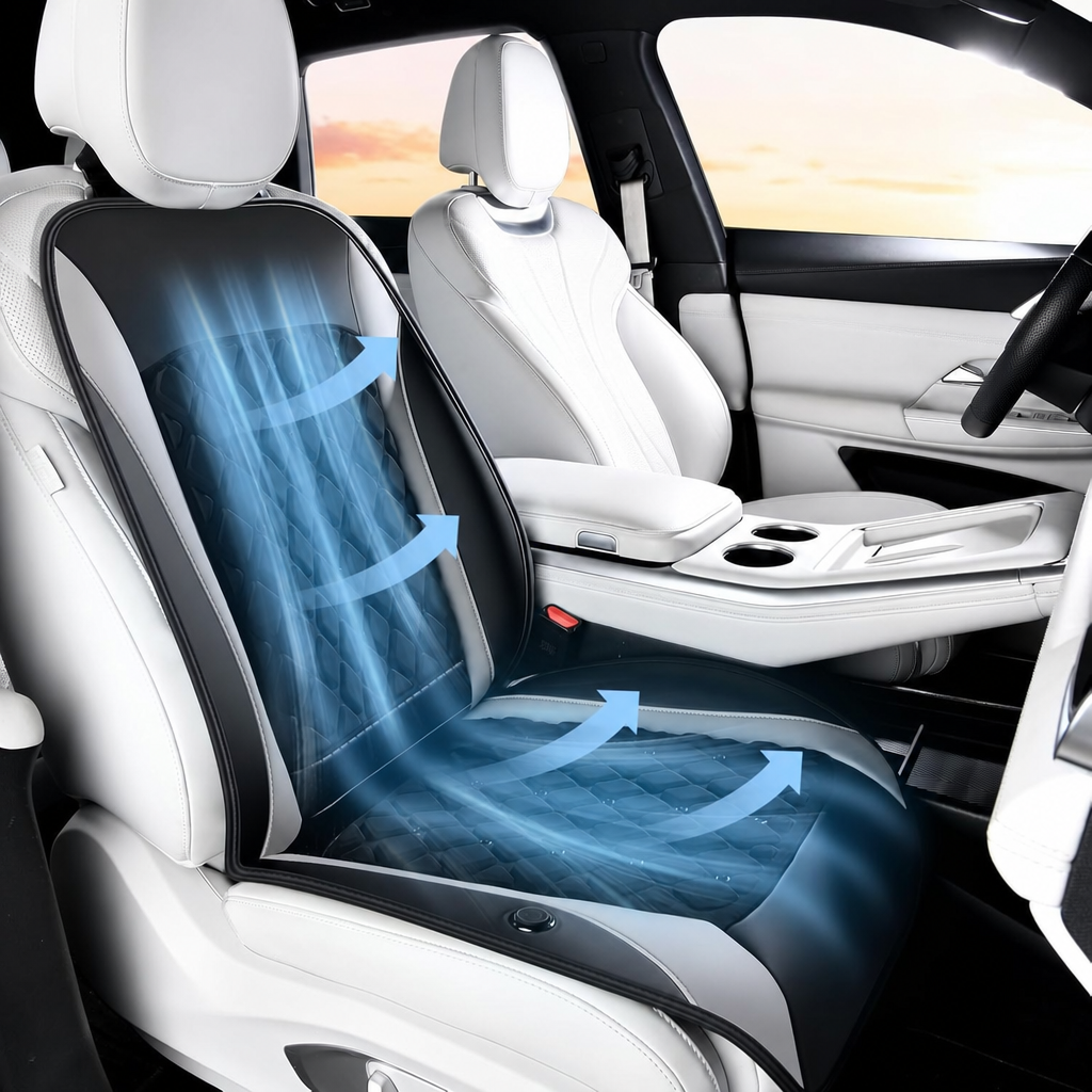 Coolhaul cushion installed in car with cooling airflow